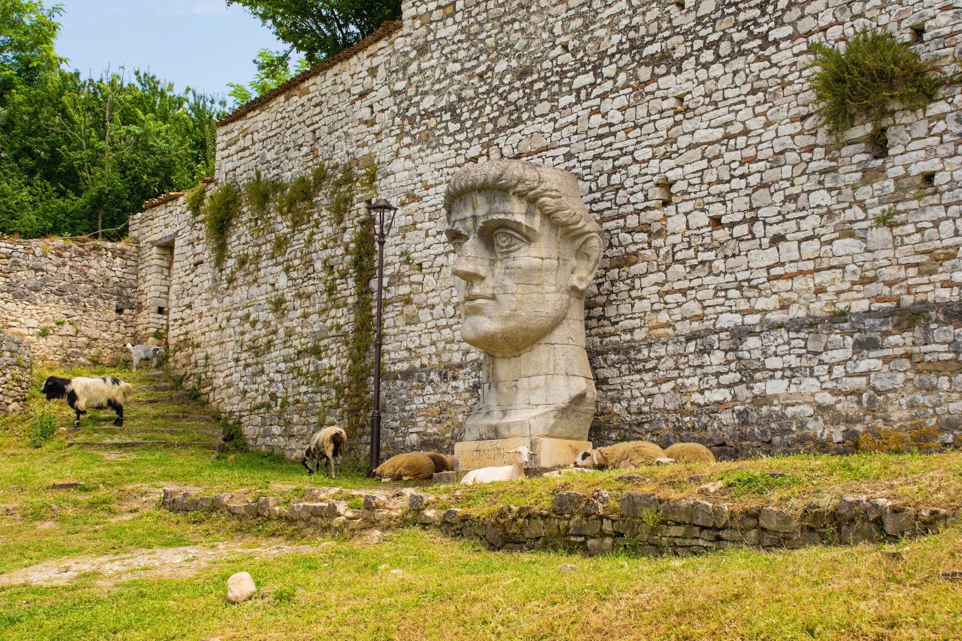 Constantine the Great head with goats