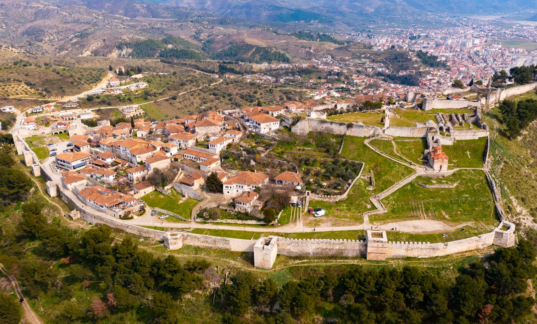 Berat castle and white houses