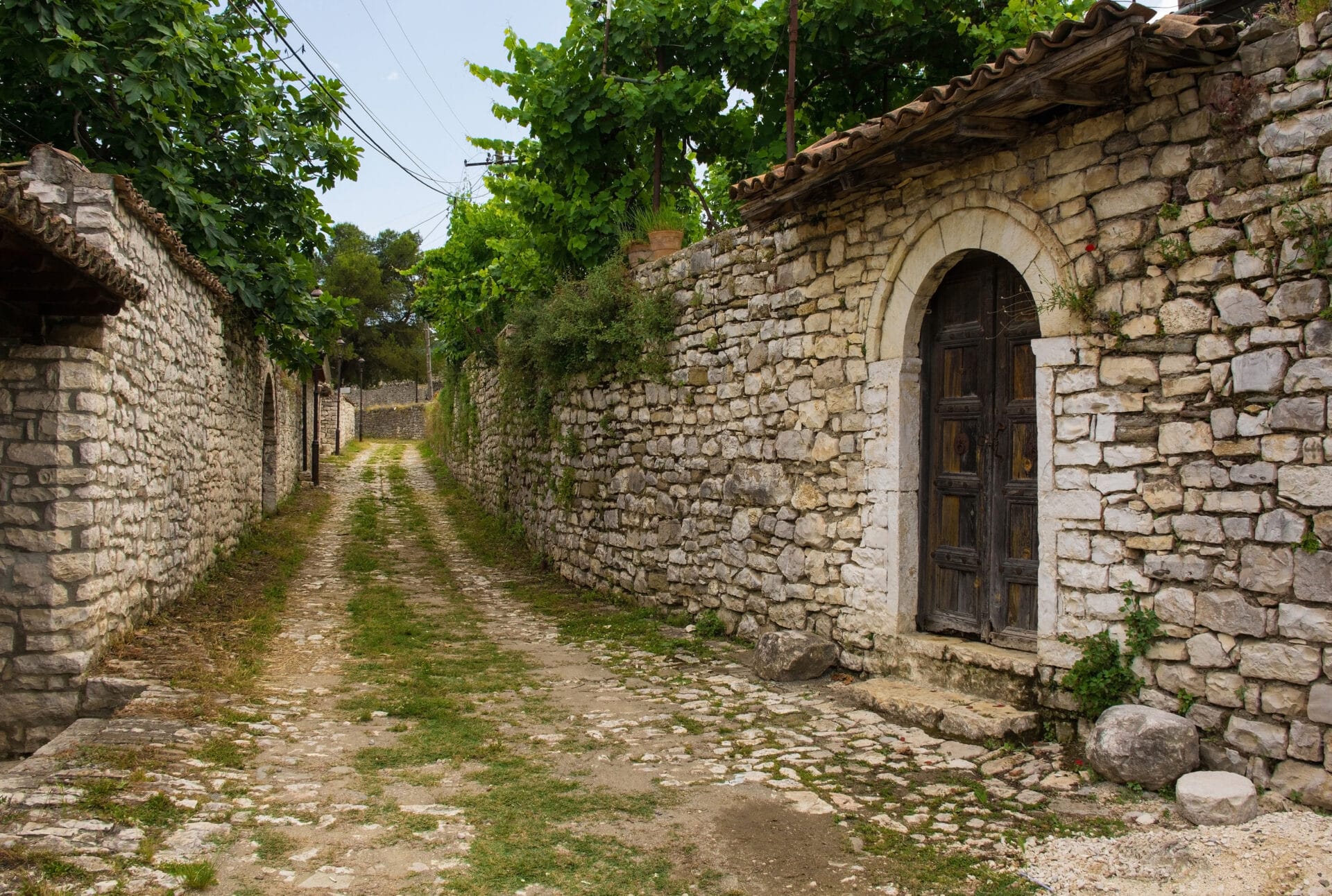Narrow street inside Berat Castle