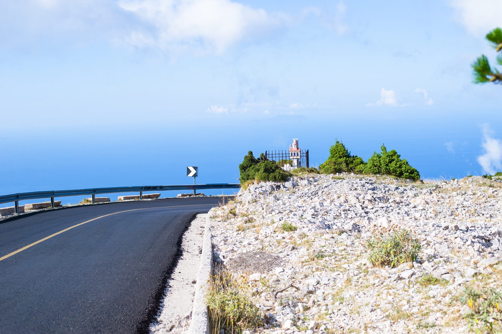 Llogara pass road in Albania
