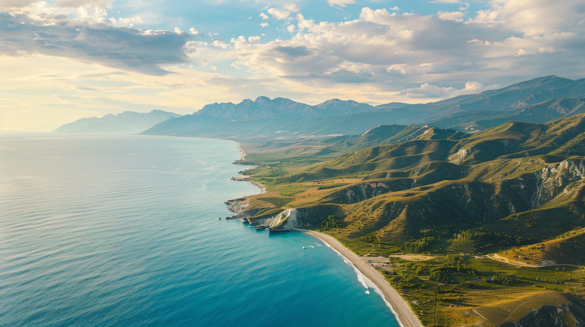 View from Llogara Pass overlooking Albanian Riviera
