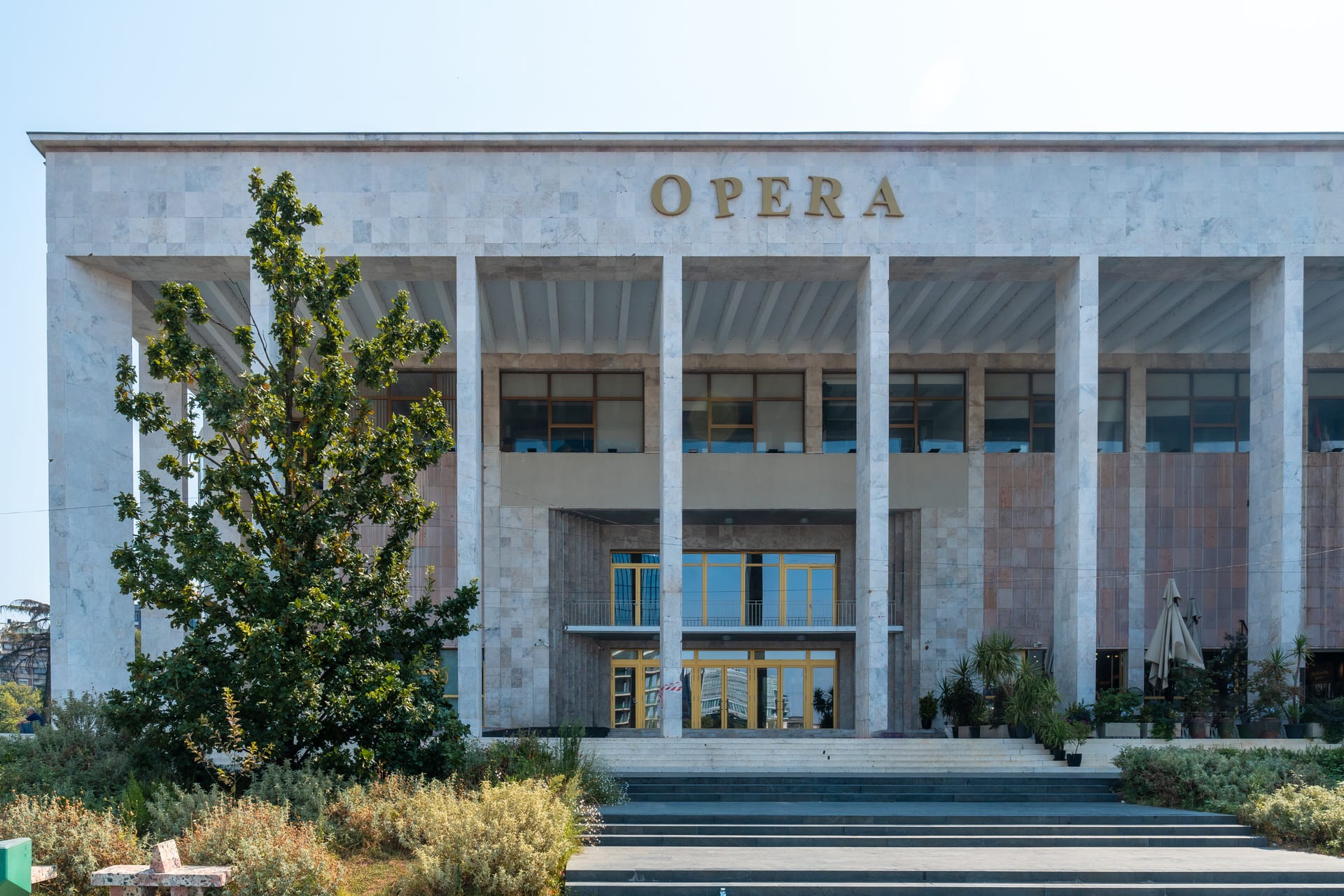 National Opera and Ballet Theater of Albania in Tirana on Skanderbeg Square.