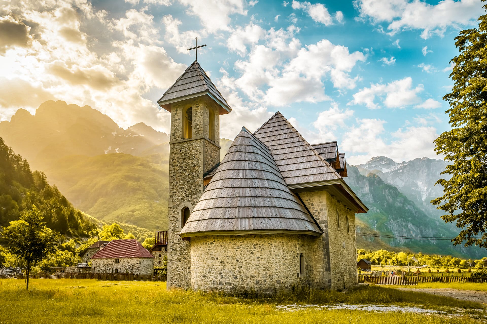 Theth Valley in Albanian Alps