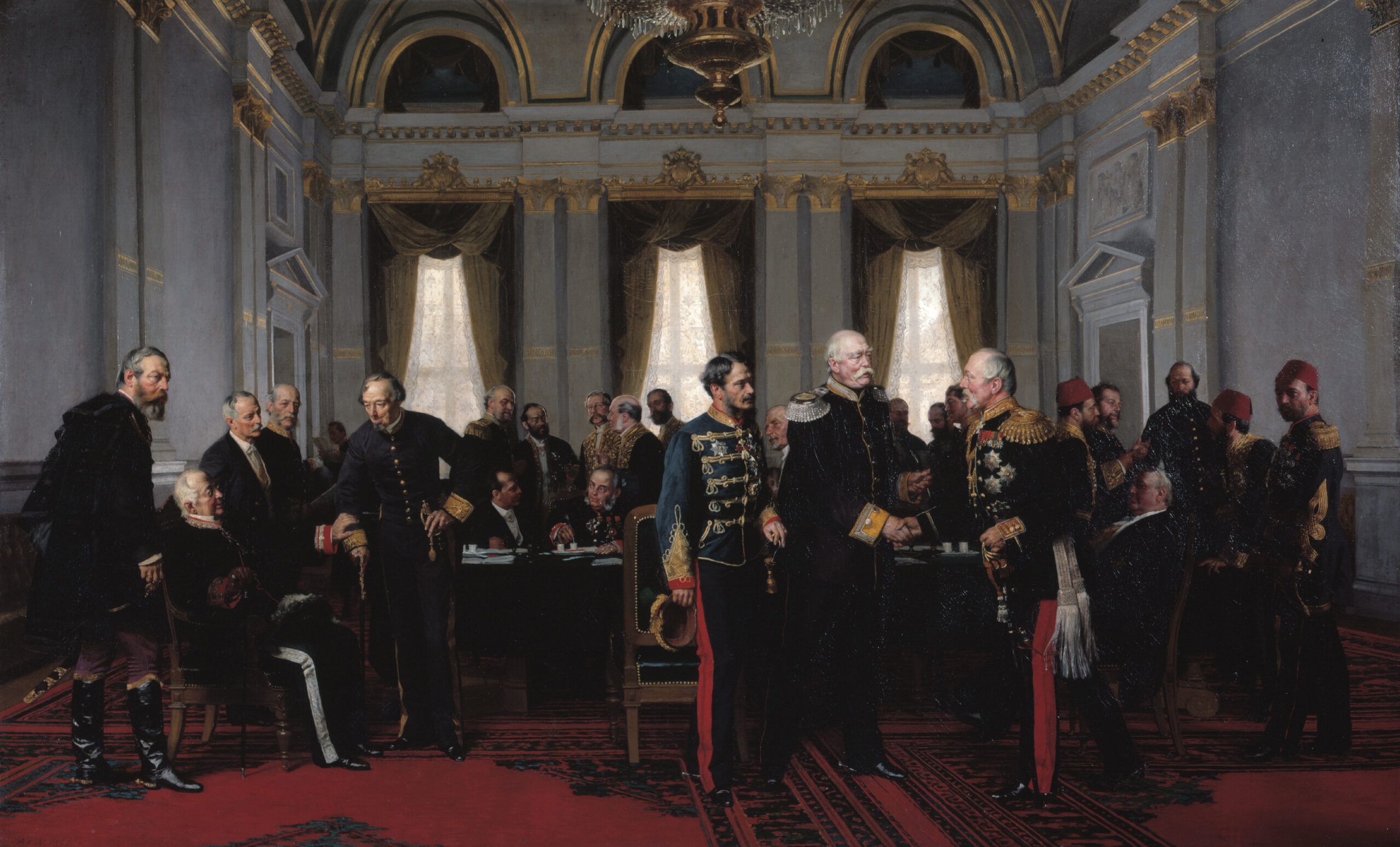 Anton von Werner‘s painting, Congress of Berlin (1881), depicting the final meeting at the Reich Chancellery on 13 July