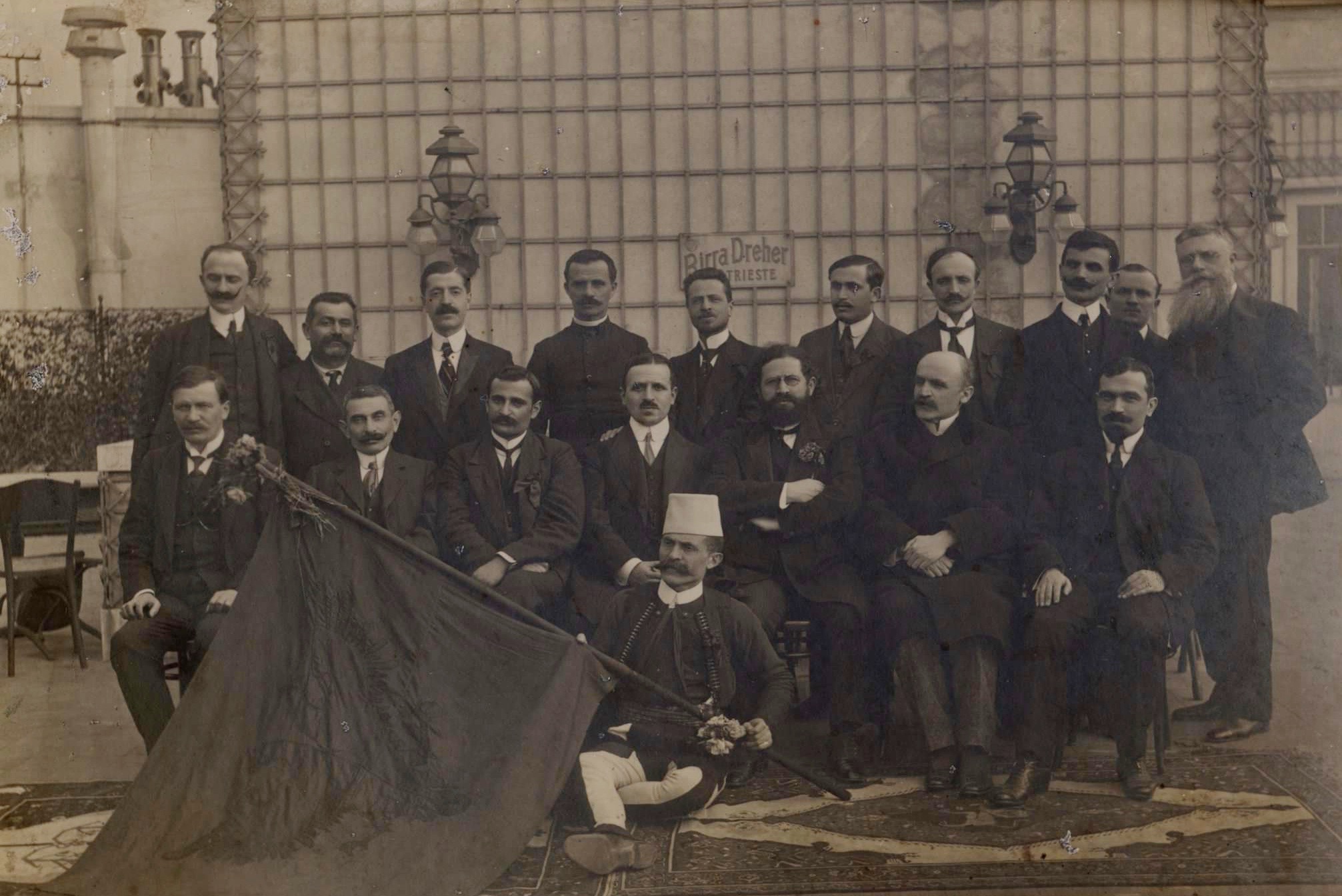 Main delegates of the Congress of Trieste (1913). Albanian representatives from the diaspora and the new state met in