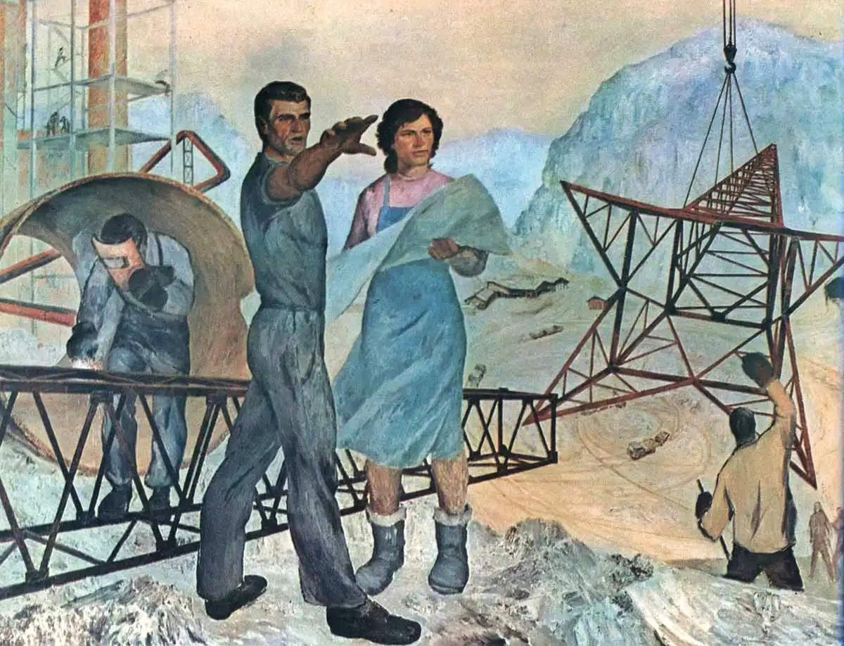 Communist Albania Industrialization Propoganda Art